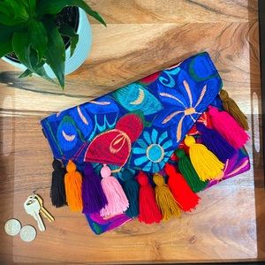 Mexican Floral Embroidered Clutch